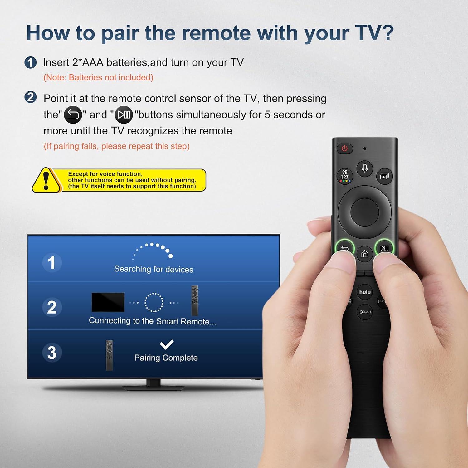 Detalle 2 de Samsung TV Universal Voice Remote (2019-2026) — Replacement Remote with 4 Shortcuts