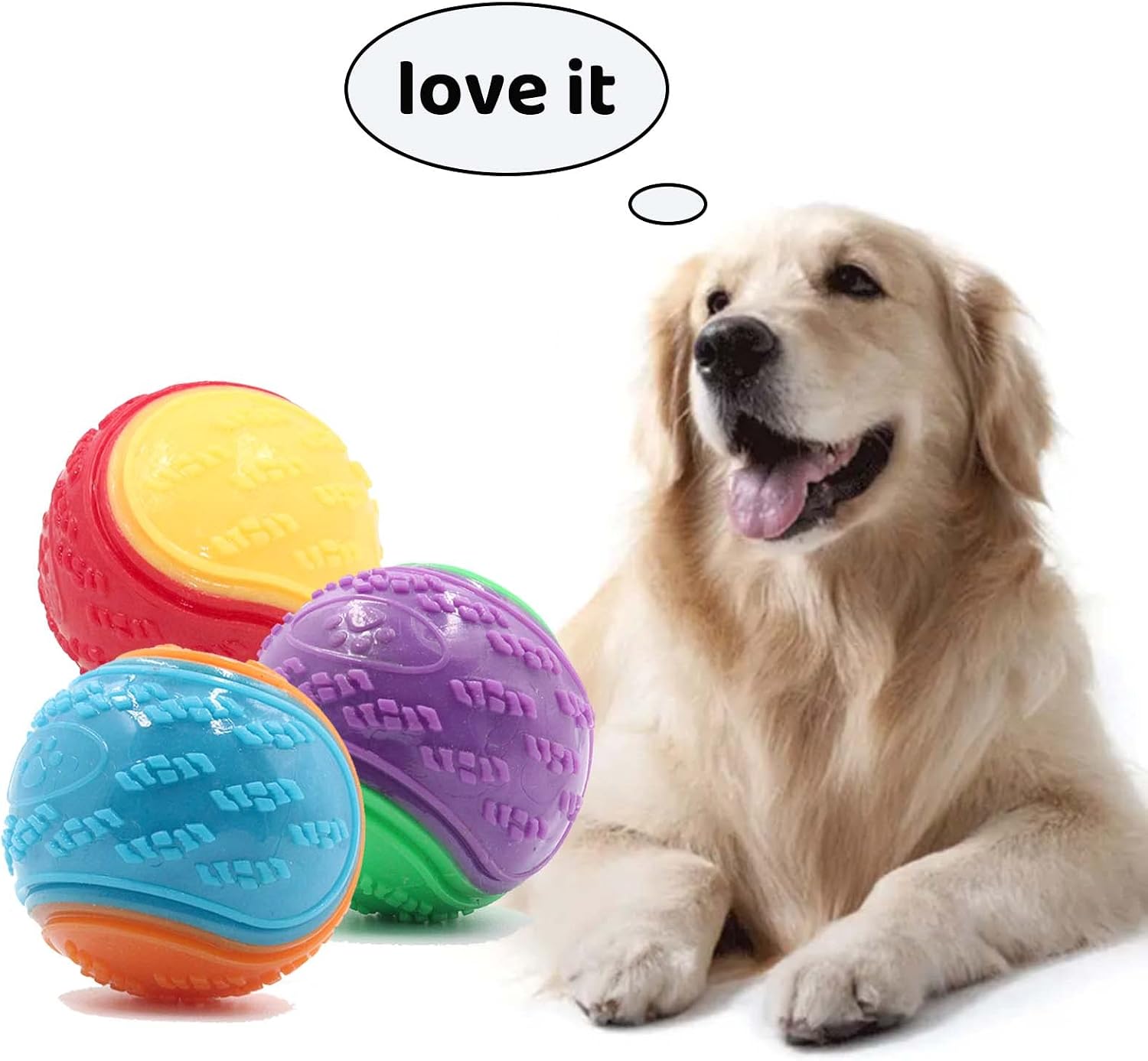 Detalle 2 de Sricam 3Pcs Squeaky Dog Ball – Interactive Chew Toys for Teeth Cleaning and Training