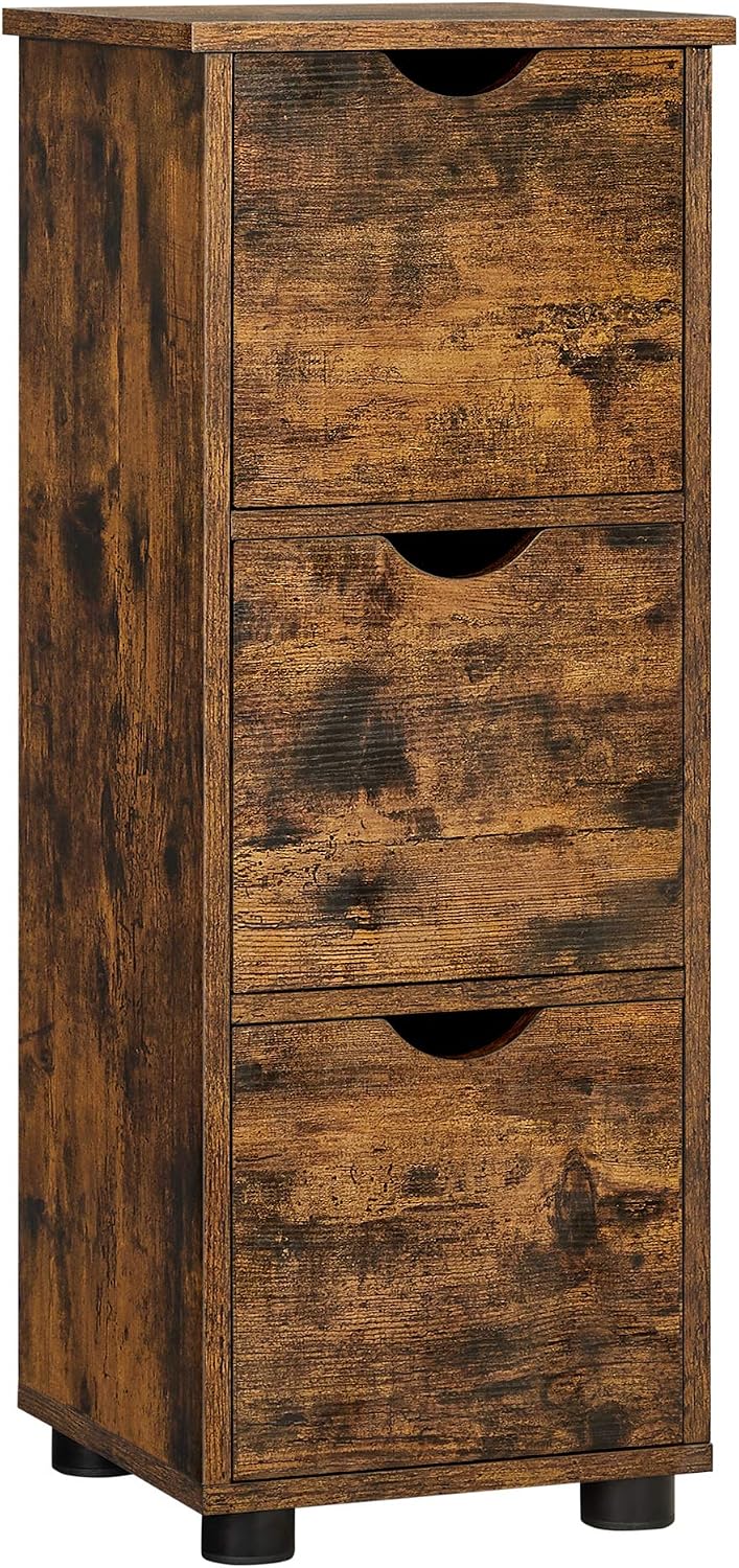 Detalle de VASAGLE ISLAND BBK150X01 badkamerkast met 3 laden, 30 x 30 x 80 cm