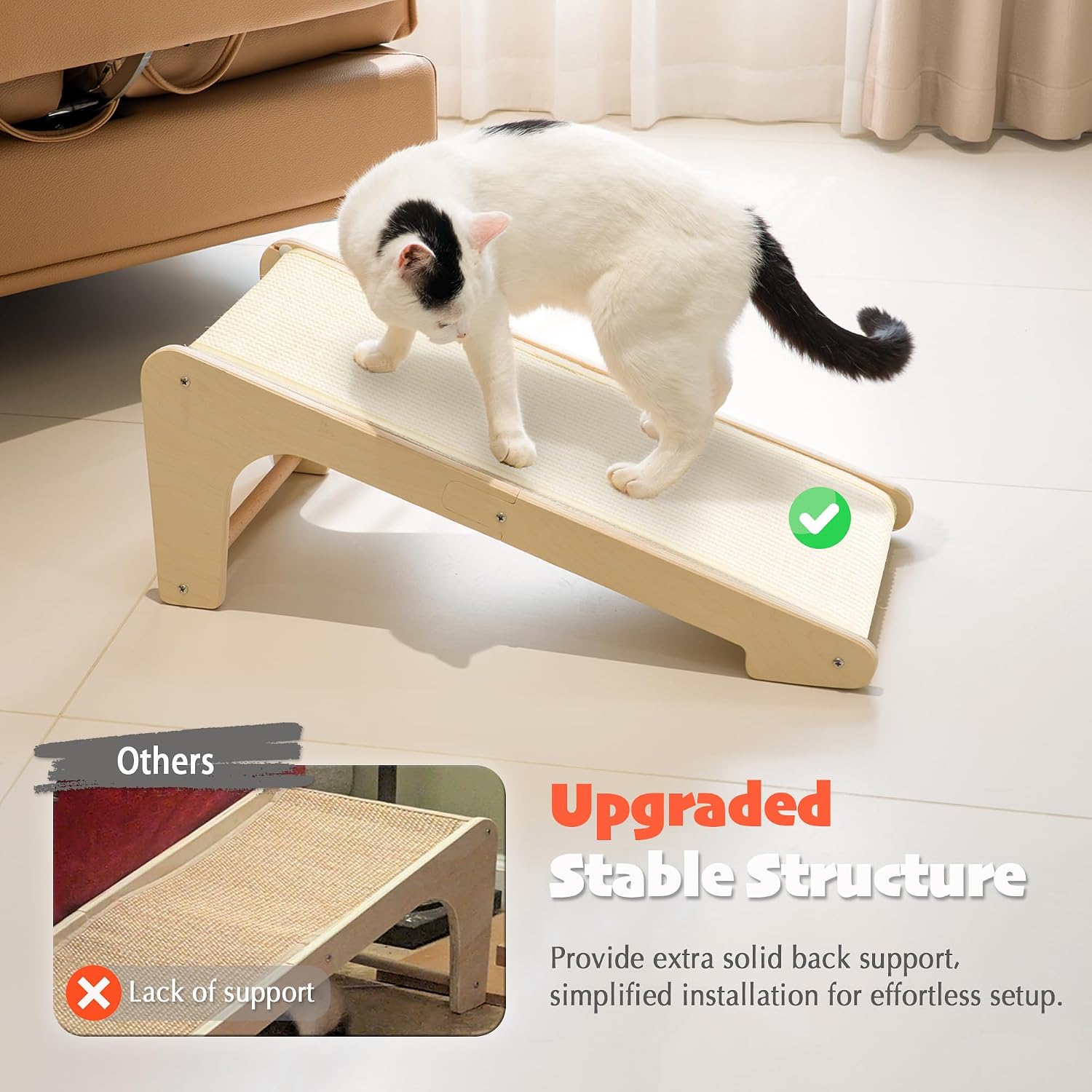 Detalle 2 de PETKARAY L-Shaped Sisal Cat Scratcher 64 cm