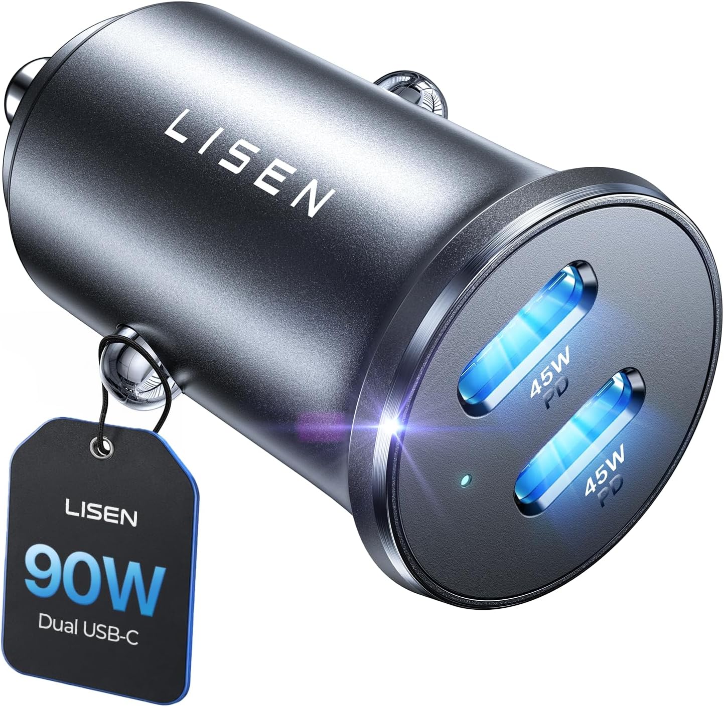 Detalle de LISEN 90W USB C Car Charger 45W