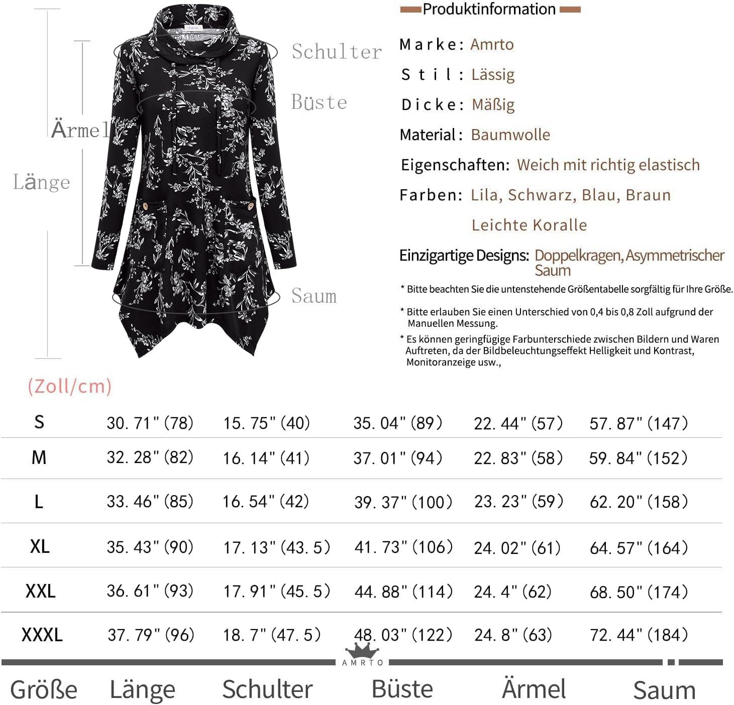 Thumbnail 5 de Amrto Tunika Longpullover mit Taschen