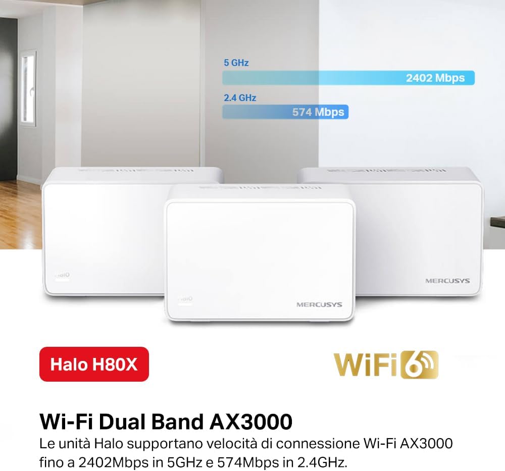 Thumbnail 1 de Mercusys TP-Link Halo H80X Mesh Wi-Fi 6 AX3000