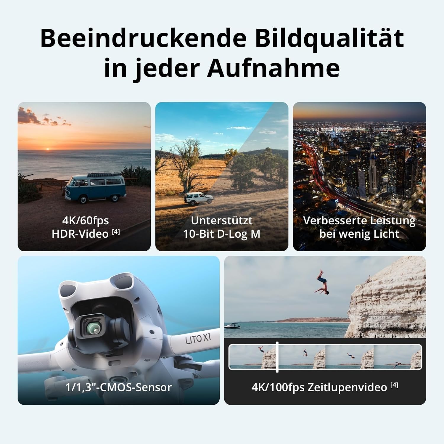 Detalle de DJI Lito X1 Bundle: Leicht, faltbar und mit 4K Kamera für unterwegs