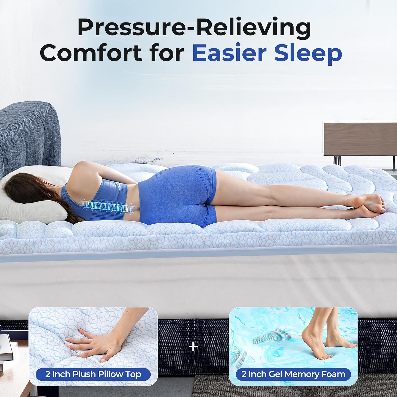 Detalle 1 de HOMRELEXA Mattress Topper, 4-Inch