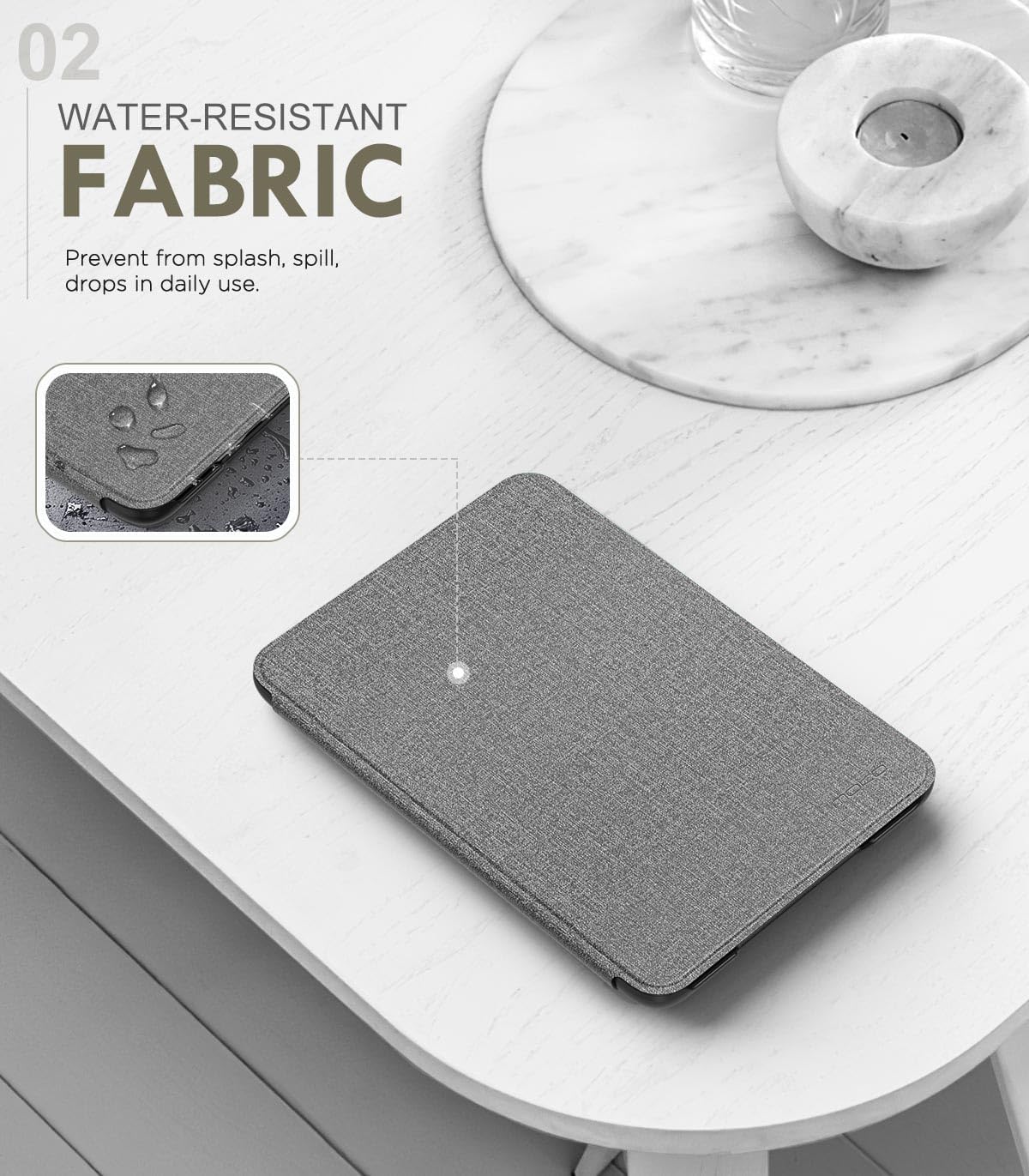 Detalle de MoKo Kindle Basic 11th Gen Case, Denim Gray, Slim with Auto Wake/Sleep