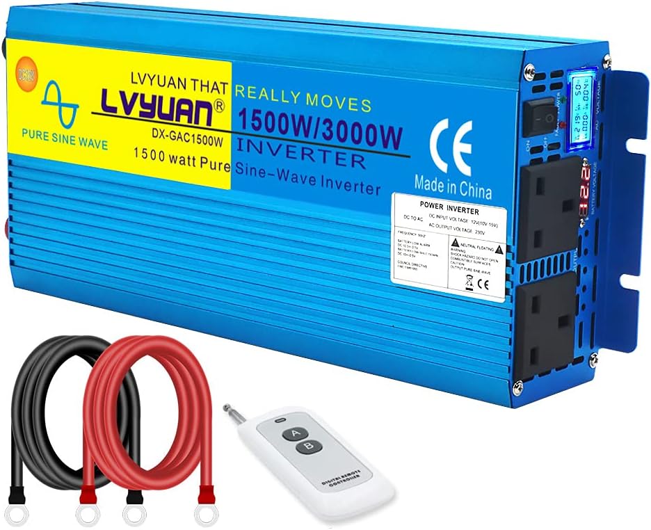 Cantonape 1500W Pure Sine Wave Inverter 12V to 230V 📺