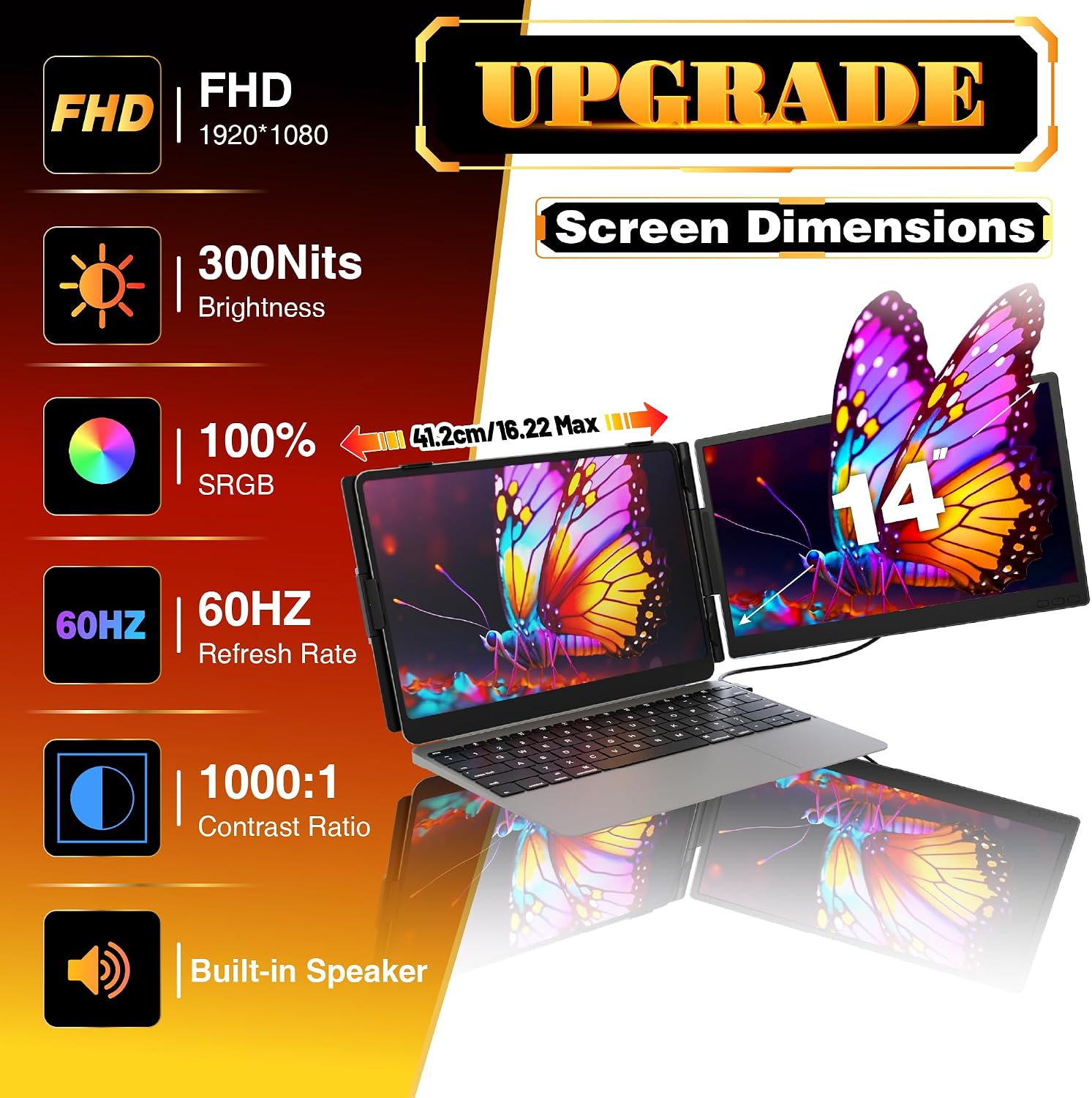 Detalle de Laptop Screen Extender 14" FHD 0.27" Ultra-Thin