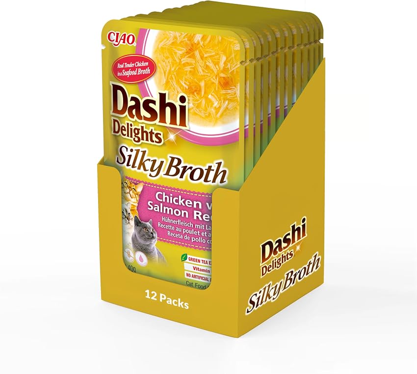 Detalle de CHURU Cat DASHI Delight Pollo y salmón 12×40 g 🐱