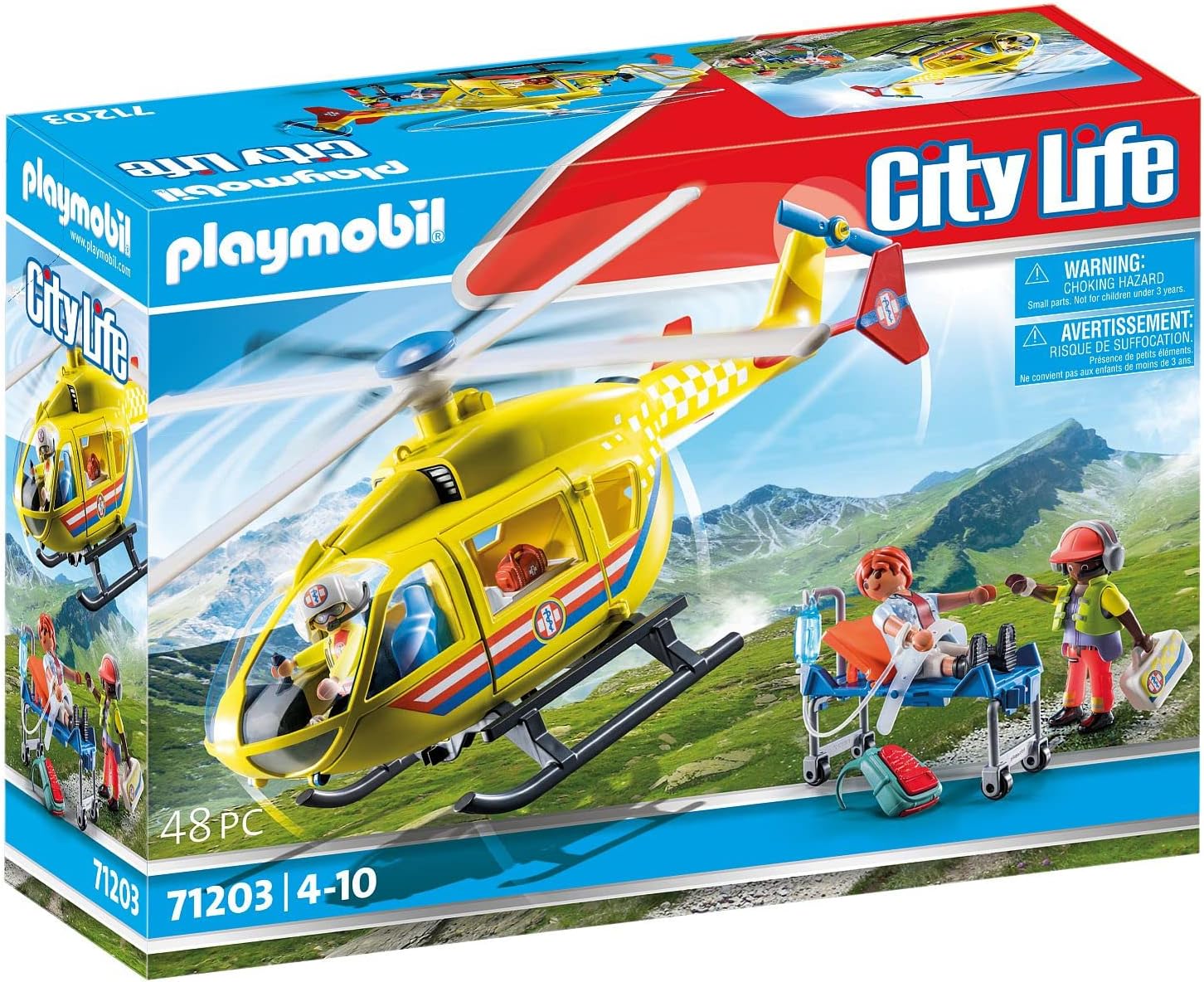 Detalle de Playmobil 71203 Hélicoptère de Secours - City Life : intervention en haute montagne dès 4 ans