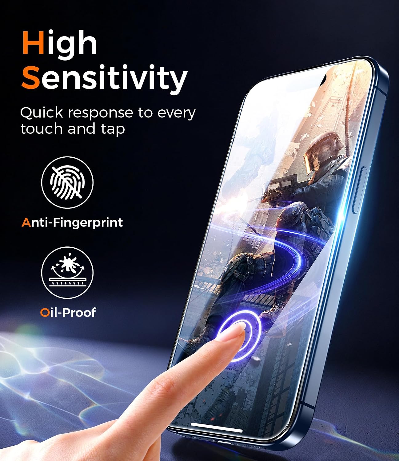 Thumbnail 6 de Qasyfanc Magnetic for iPhone 15 Pro Case with 2 Tempered Glass Screen Protectors (Dark Blue)