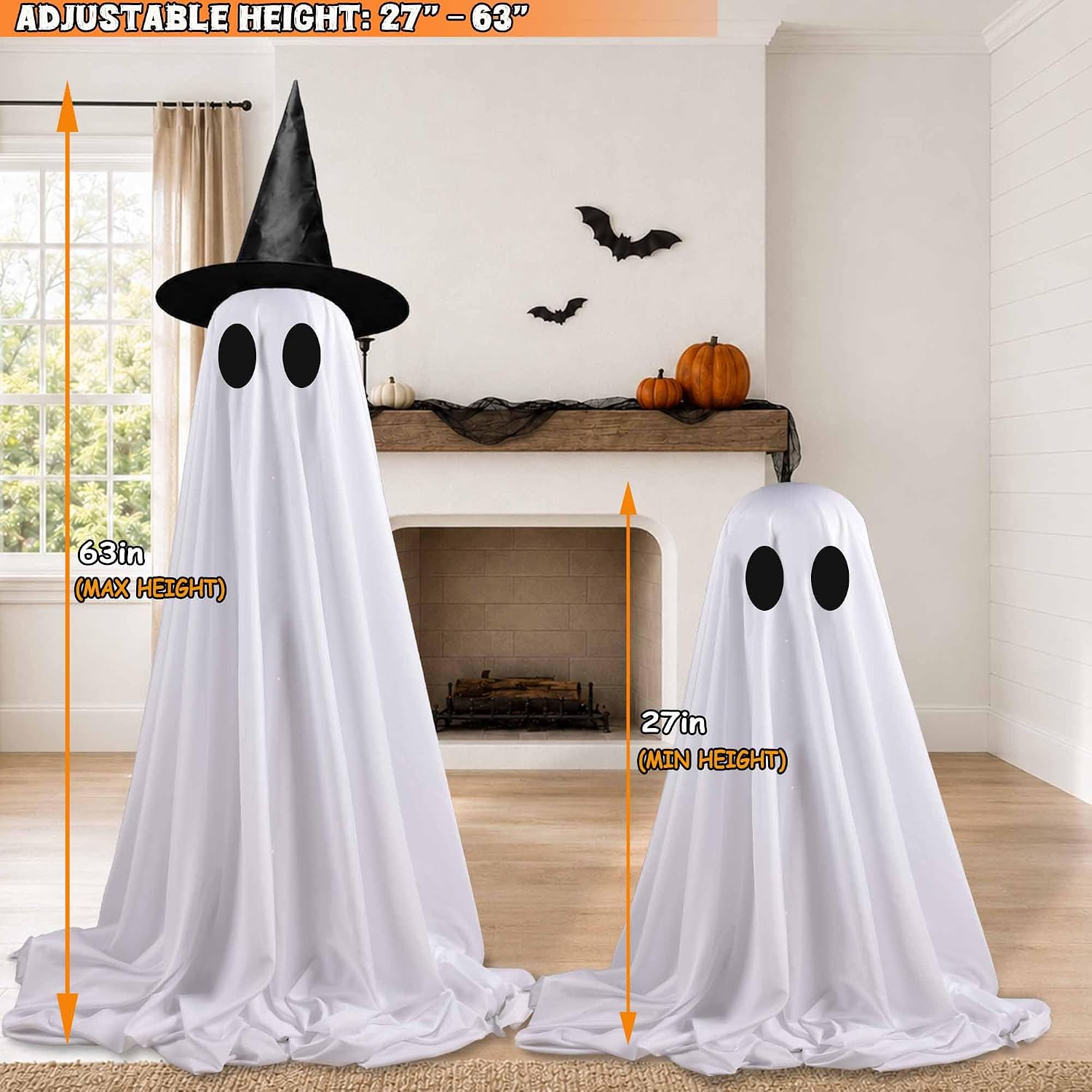 Detalle de Watlie Halloween Ghost 2025 2-Pack Light-Up Decorations with Remote-Control Lights