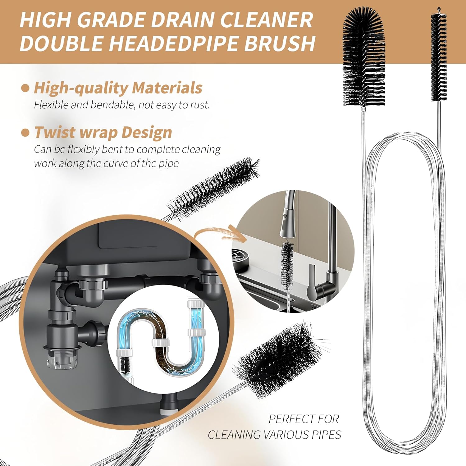 Thumbnail 2 de 6 PCS Drain Unblocker Tools 155 cm set