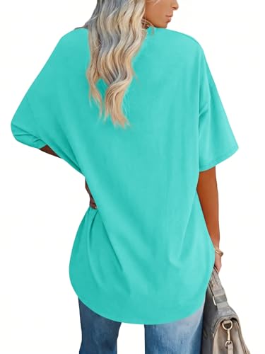 Detalle 2 de Ebifin T-shirt oversized à col en V pour femme — 3XL, coton mélangé, style décontracté