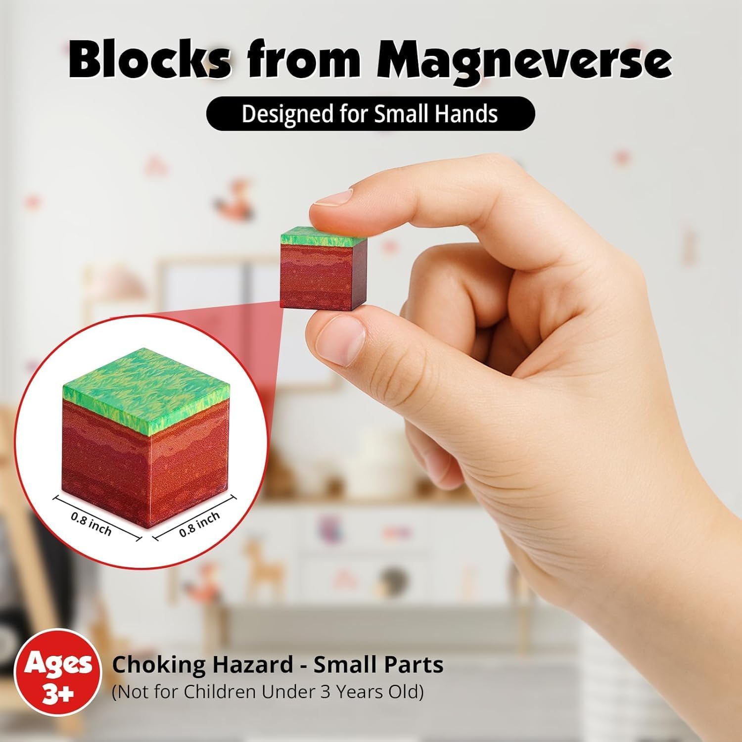 Detalle de Magneverse 200Pcs Magnetic Blocks — Magnetic Building Cubes for Kids (Ages 3+), 200-Piece Set with Storybook