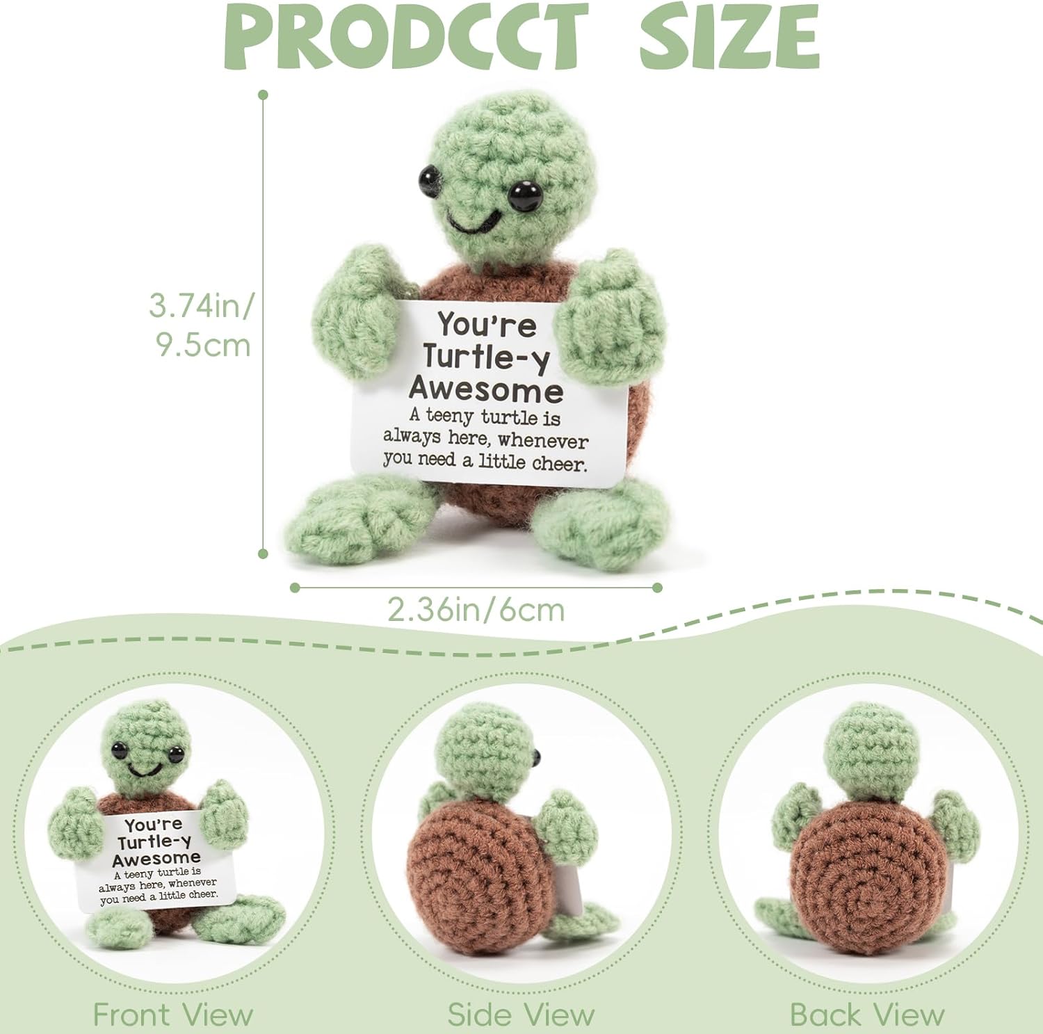 Detalle 2 de Bafiwu Funny Positive Turtle crochet toy 🐢