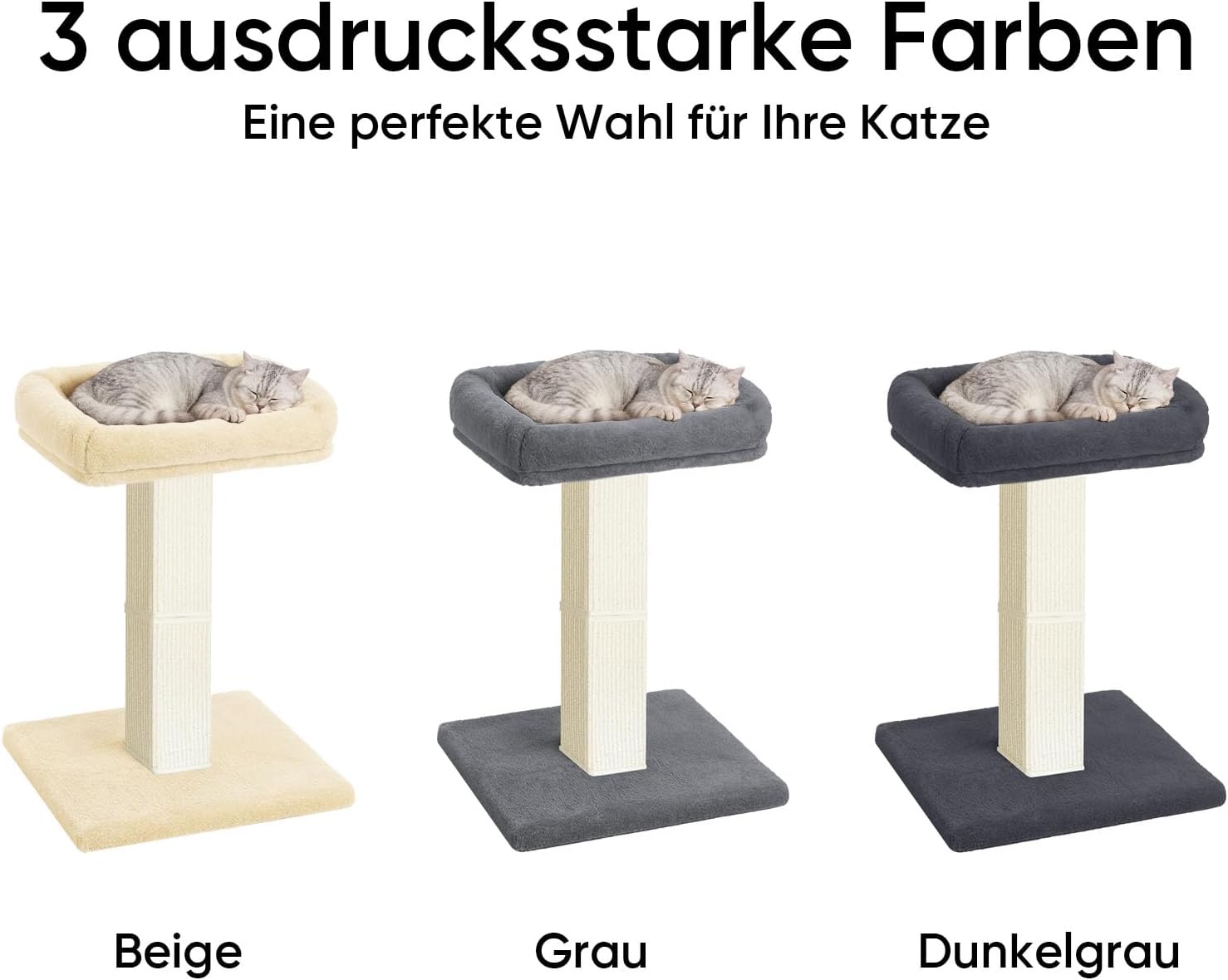 Thumbnail 6 de AGYM Kratzbaum für Katzen, 81,3 cm – vertikaler Kratzbaum mit erhöhtem Bett, Sisal- und Teppich-Kratzoberfläche, grau