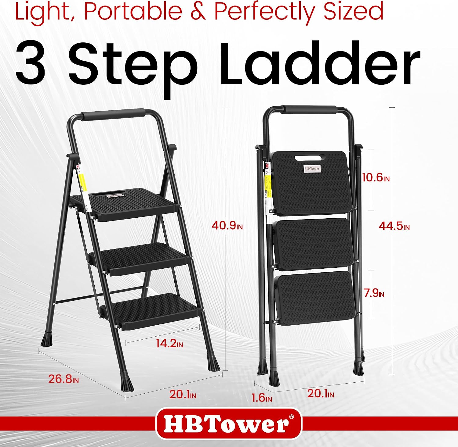 Detalle 2 de HBTower Folding Step Ladder, Steel