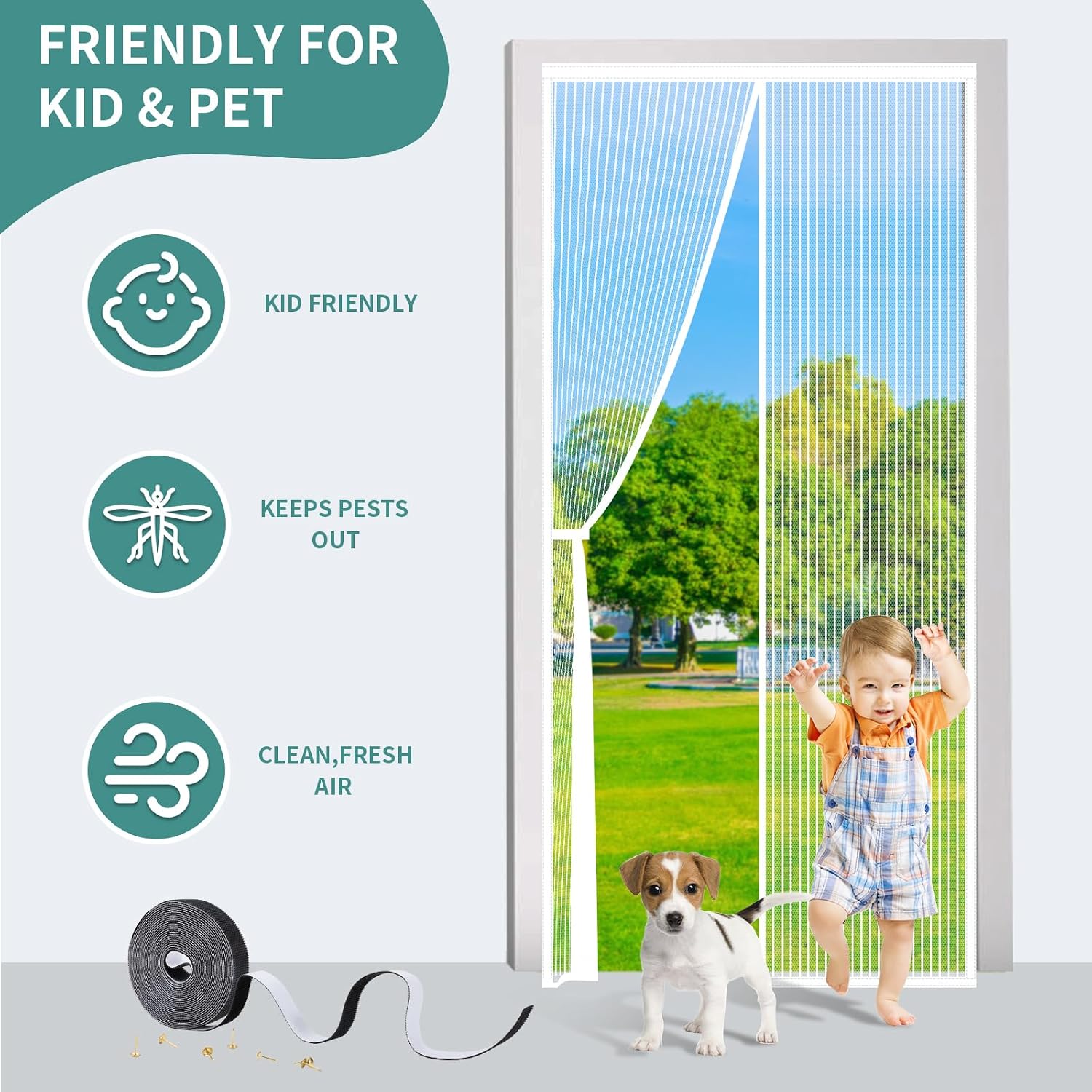 Detalle 2 de Magnetic Door Screen 80 x 200 cm