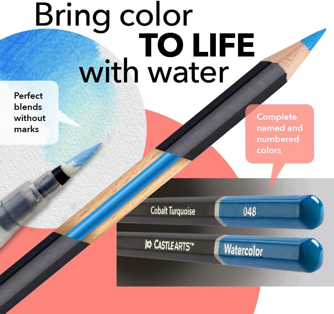 Thumbnail 2 de Castle Art Supplies Set de 24 crayons aquarellables « Botanique » en boîte métal