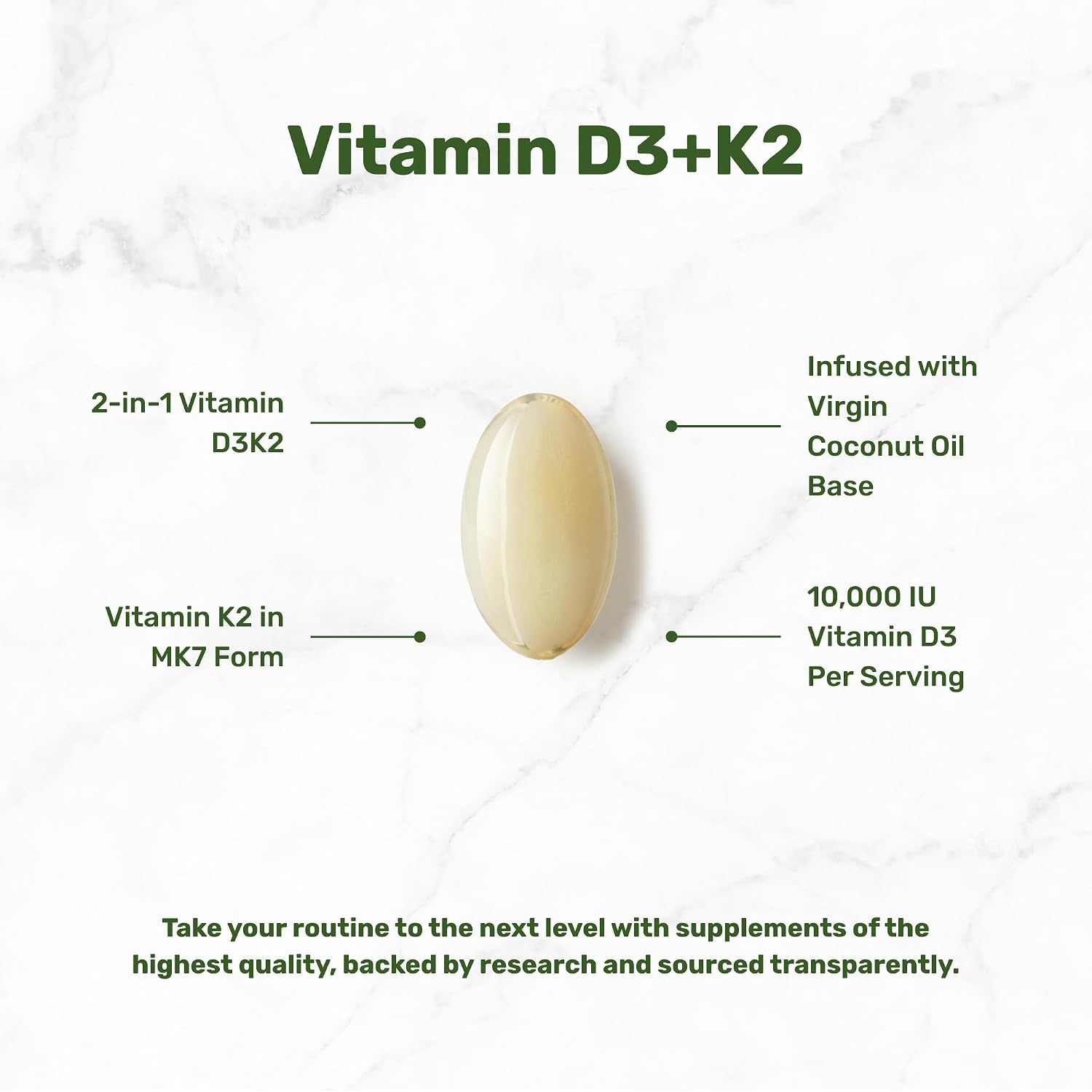 Detalle de DEAL SUPPLEMENT Vitamin D3 and K2 Softgels, 250 Count