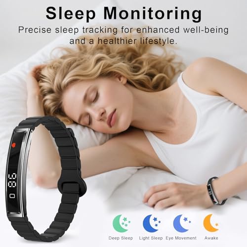 Detalle de Efolen reloj inteligente ultraligero (16,5 g) para mujer y hombre: pulsera con monitor 24/7 de sueño, ritmo cardiaco y 12 deportes