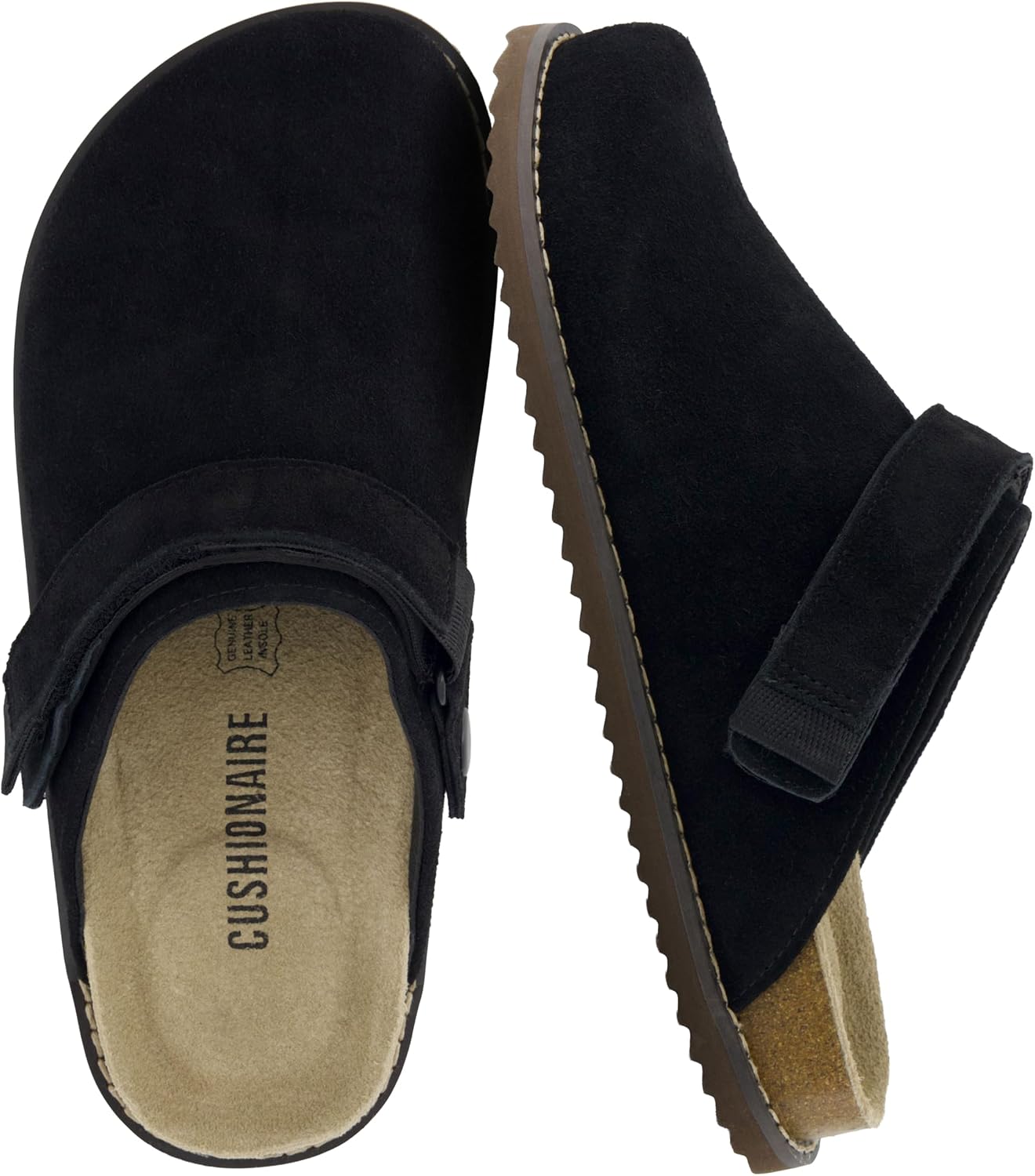 Detalle de CUSHIONAIRE Women's Clogs with Suede Upper