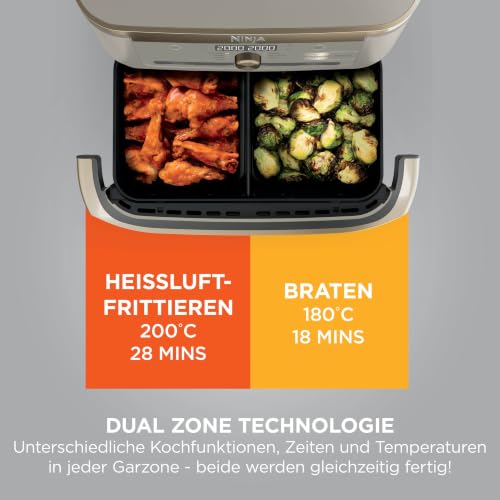 Thumbnail 5 de Ninja Foodi FlexDrawer Heißluftfritteuse 10,4 L Stone/Gold – Dual-Zone-Fritteuse für große Familien