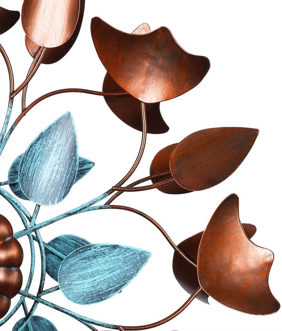 Thumbnail 2 de HQ Metal Wind Spinner: Copper Leaf Duet – metalowy wiatrak ogrodowy, brązowo-niebieski