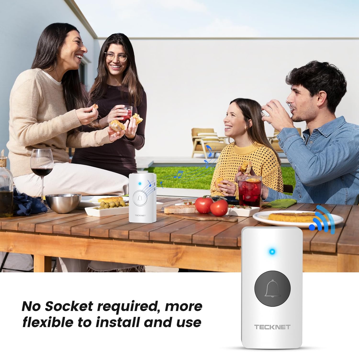 Thumbnail 5 de TECKNET Wireless Doorbell Kit with 2 Push Buttons & 4 Receivers