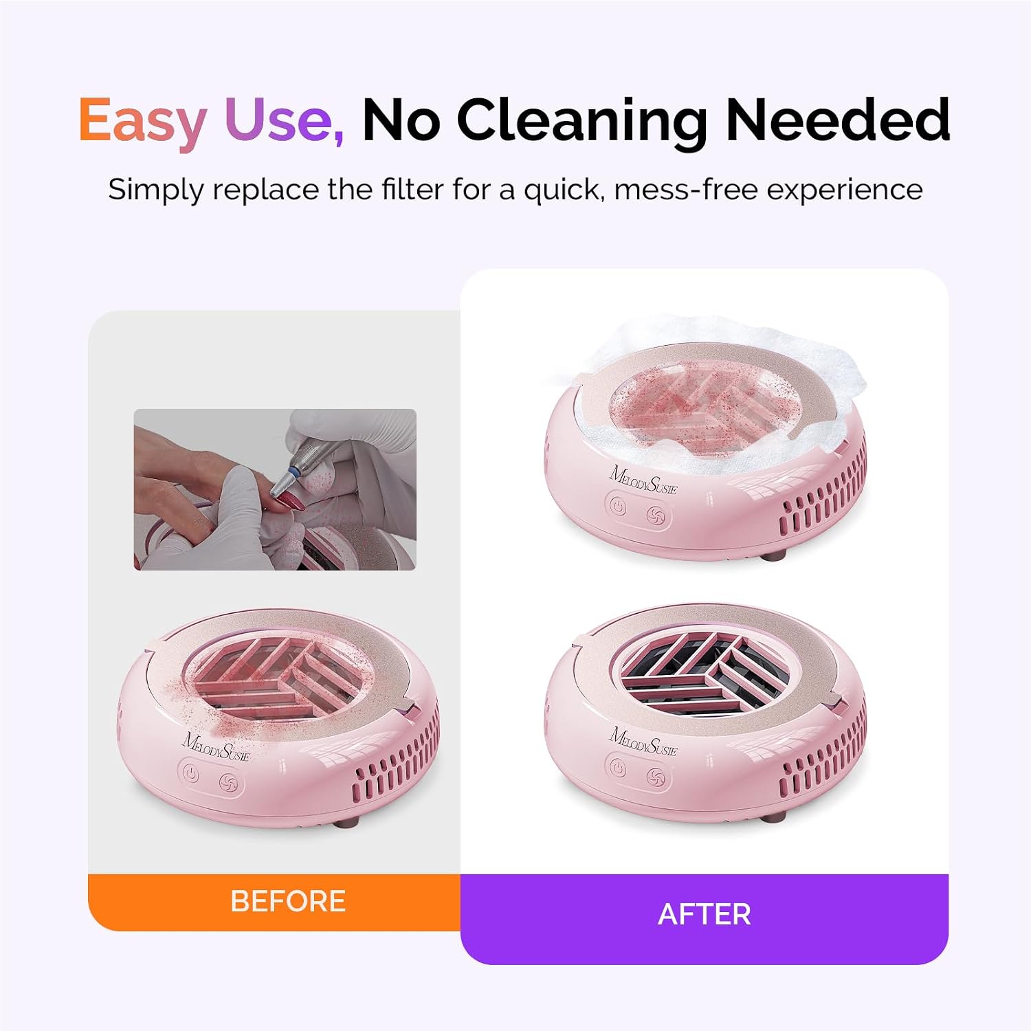 Detalle 2 de MelodySusie Pocket-Sized Mini Nail Dust Collector (HProA) in Pink