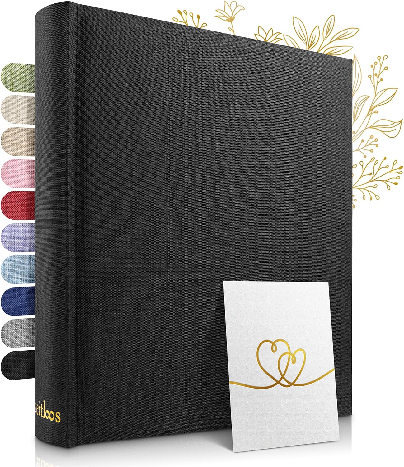Detalle de Zeitloos Fotoalbum met geschenkdoos, 100 witte pagina’s en 75 fotoprints