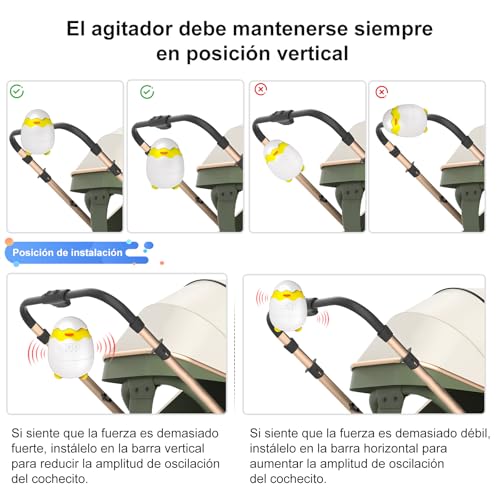 Thumbnail 7 de Robofun Baby Rocker columpio para cochecito con temporizador (30-60-90 min) y 5 niveles de intensidad