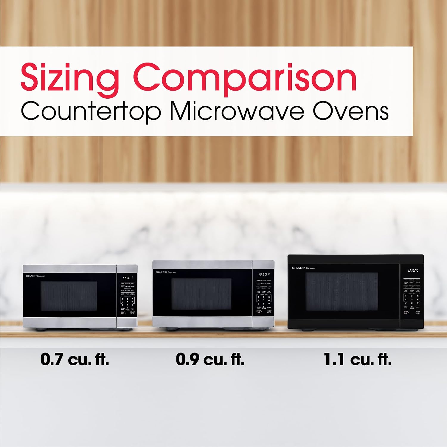 Thumbnail 4 de Sharp Countertop Microwave Oven 0.9 cu. ft.
