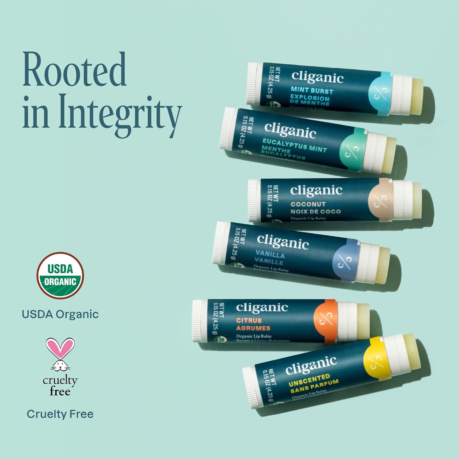 Thumbnail 6 de Cliganic Organic Lip Balm Set (4 Packs of 6 Tubes) – 24 Tubes of 100% Natural Moisturizer