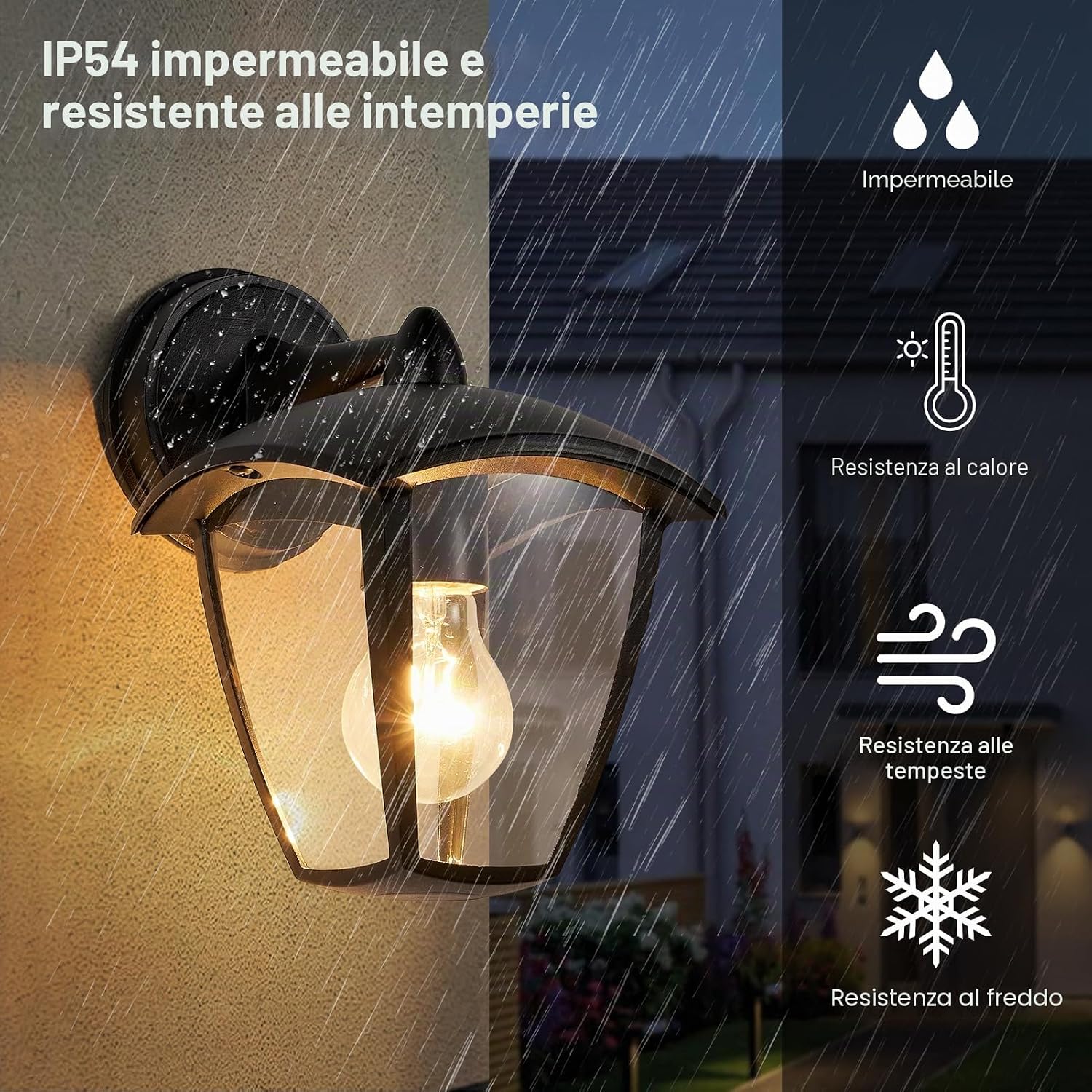 Detalle de HARPER LIVING Luci da parete per esterni, E27, alluminio resistente alle intemperie IP54