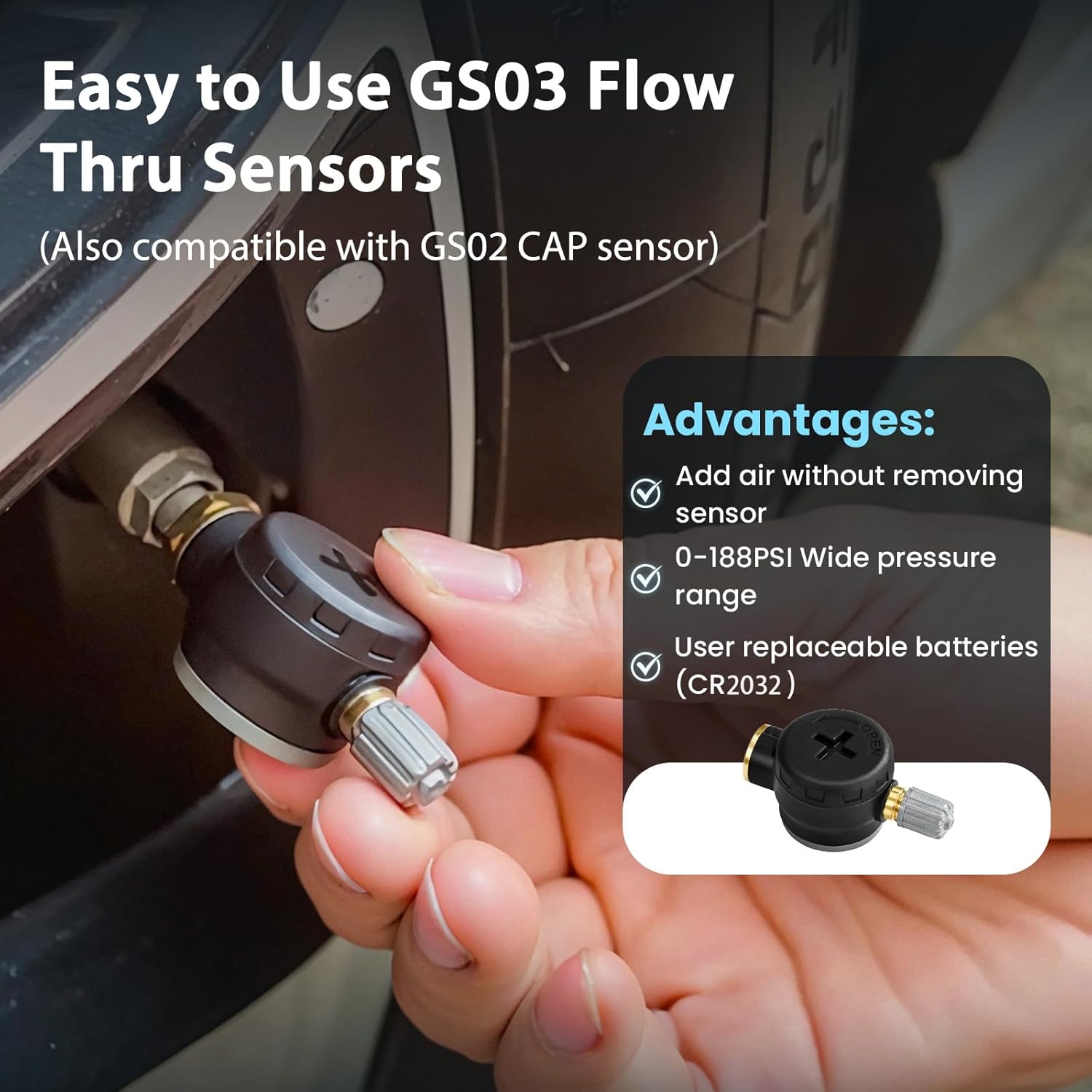Thumbnail 2 de GUTA GT80 Trailer TPMS with Color Touchscreen Display: Real-Time Tire Monitoring for RVs, Trailers, and More