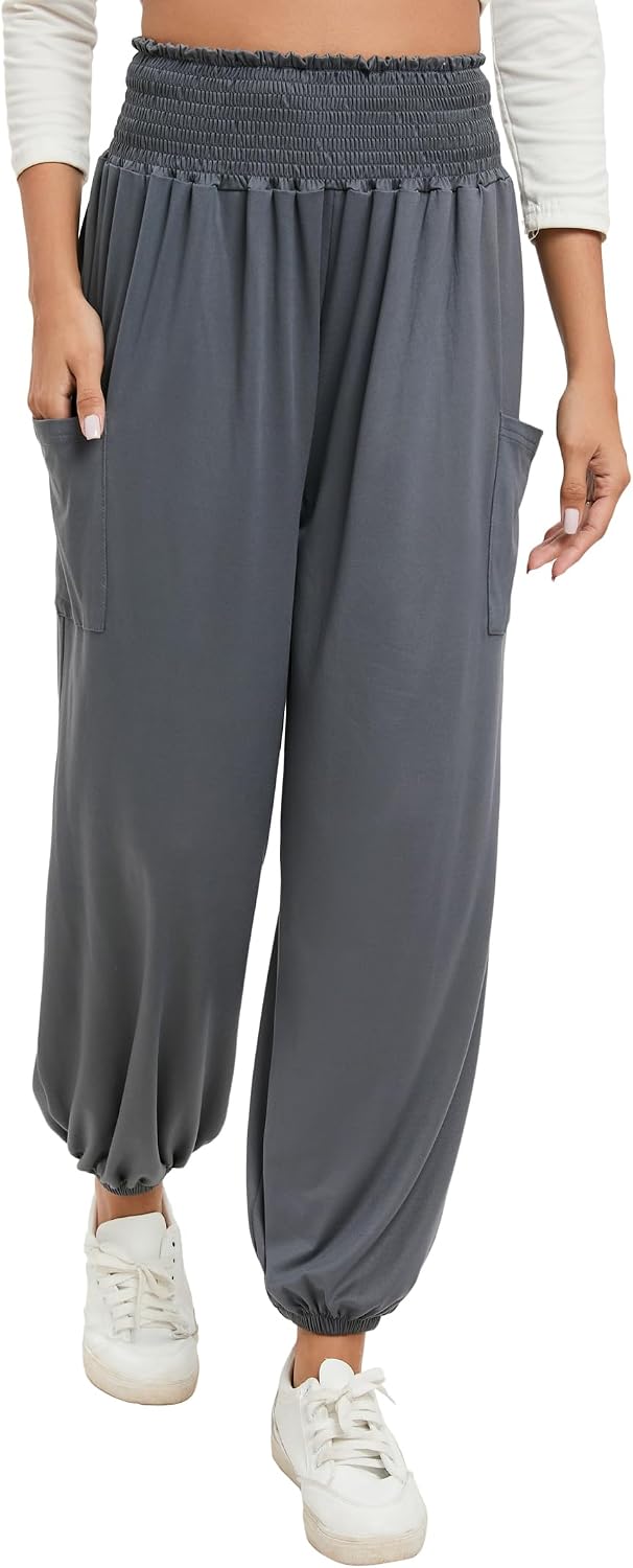 Detalle 2 de Famulily Womens Yoga Sweatpants with Pockets – High-Waisted Casual Lounge Trousers
