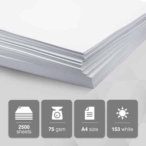 Detalle de delka Multi-Purpose A4 Printer Paper (75gsm) – Pack of 5 Reams, 2500 Sheets