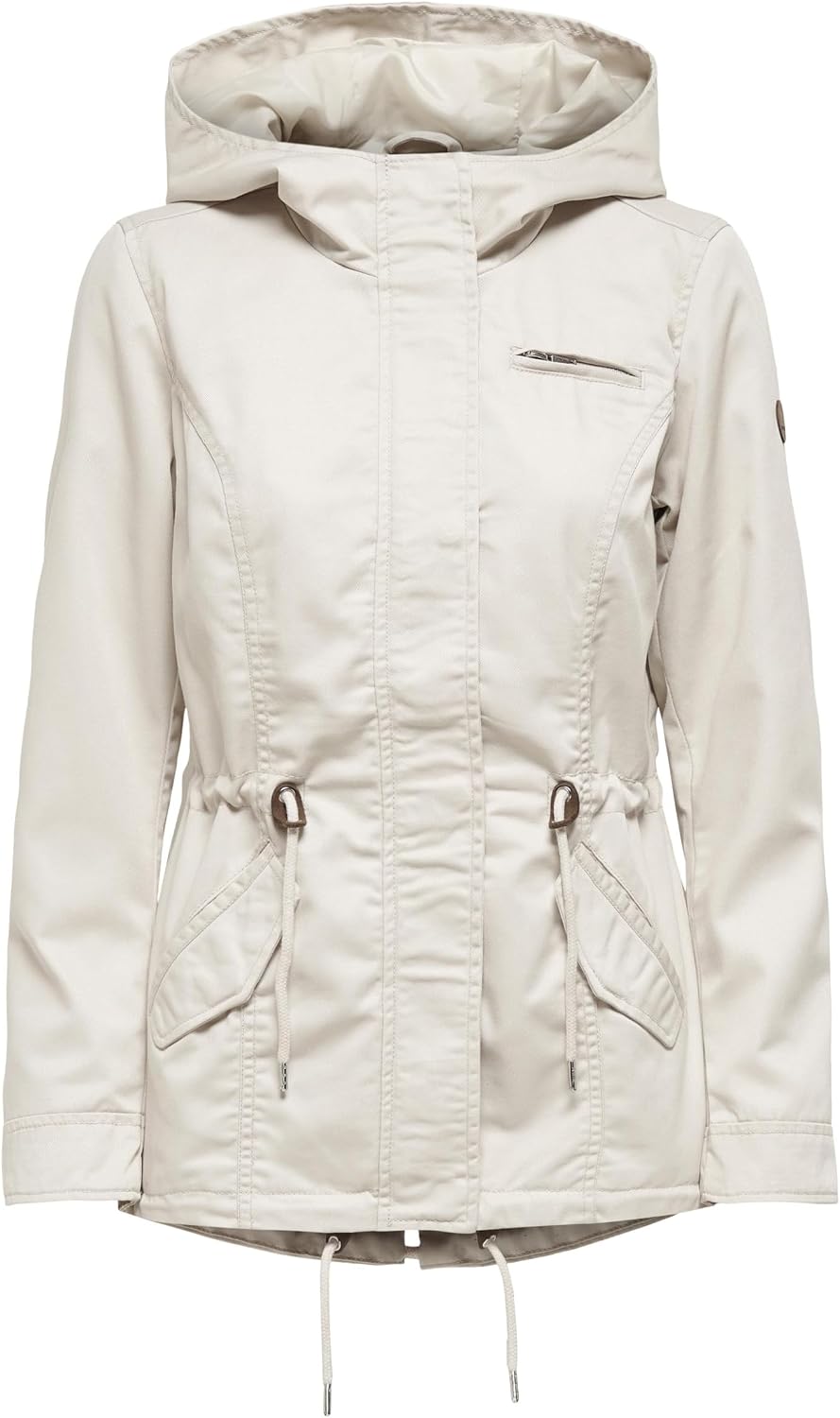 Detalle de ONLY Female Leinen Parka Jacke mit Kapuze – bequem & weich auf der Haut