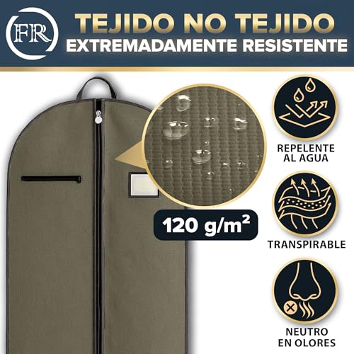 Detalle de FiRiO Premium Kleidersack 100x60cm verde: funda para ropa robusta y transpire-ble para viaje y almacenamiento