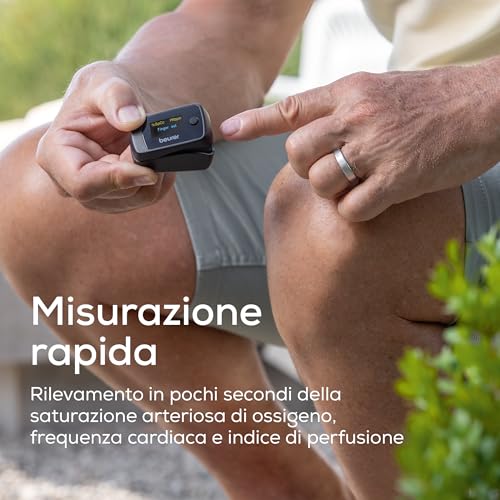 Detalle de Beurer PO 45 Saturimetro da dito Professionale Certificato – Monitoraggio 3 in 1