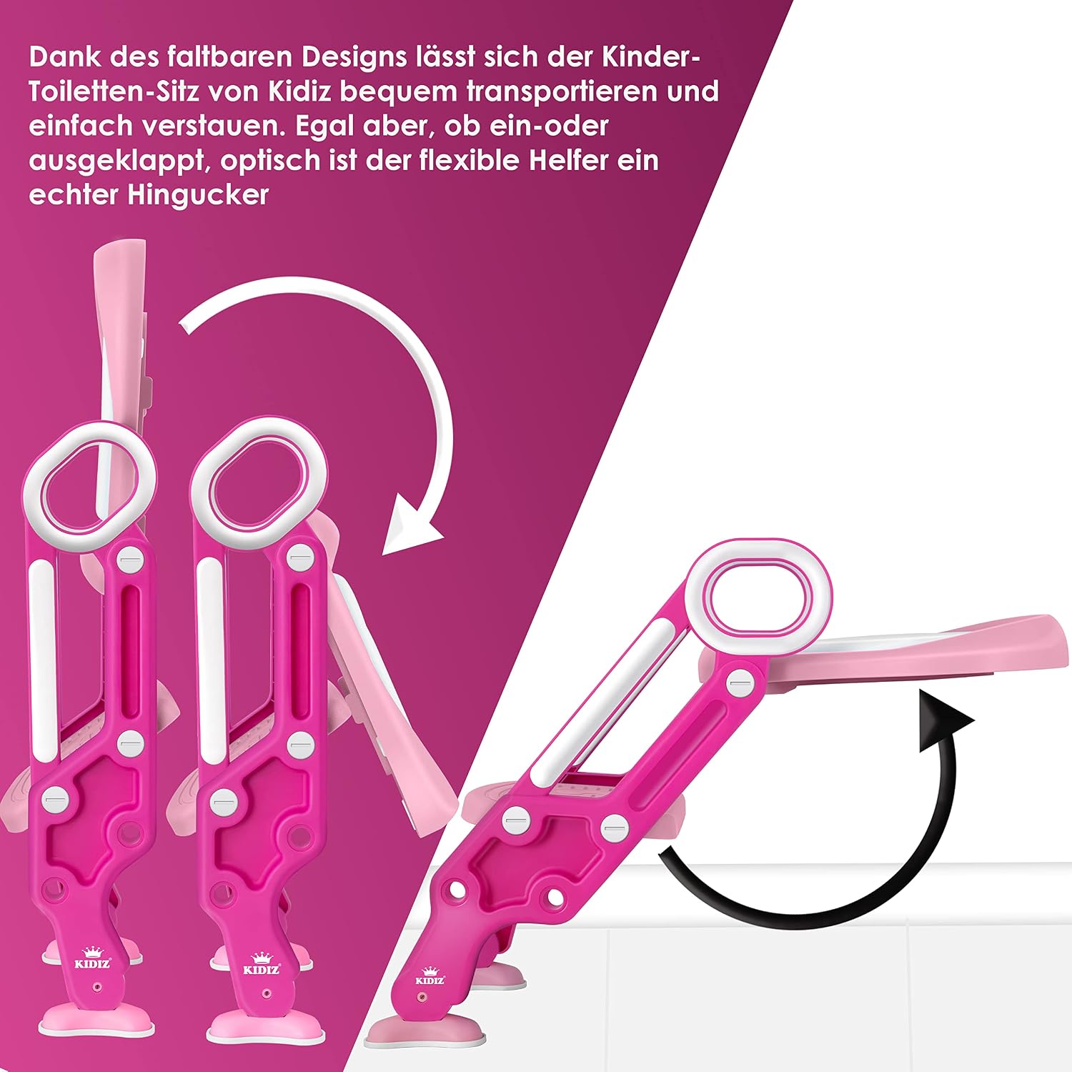 Thumbnail 3 de KIDIZ® Kinder-Toilettensitz Pink mit Treppe
