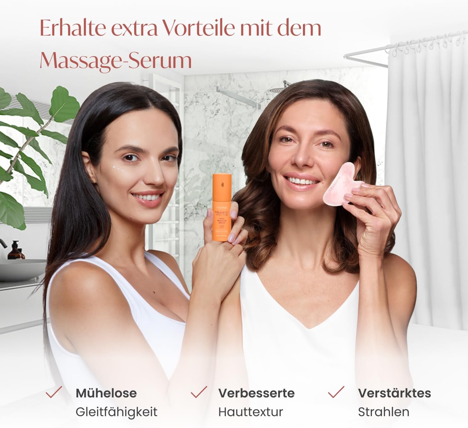 Thumbnail 5 de PLANTIFIQUE Rosenquarz Gua Sha Stein für Gesichtsmassage