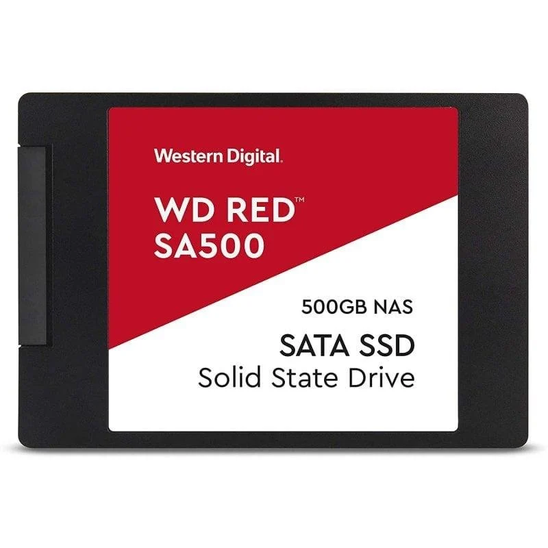 Detalle de WD Red SA500 500GB NAS SSD 2,5" SATA 3: fiabilidad y rendimiento para NAS 24/7