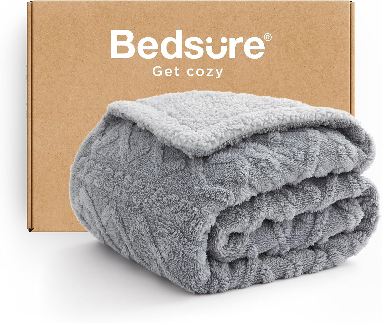 Detalle de Bedsure Sherpa throw blanket 150x200cm