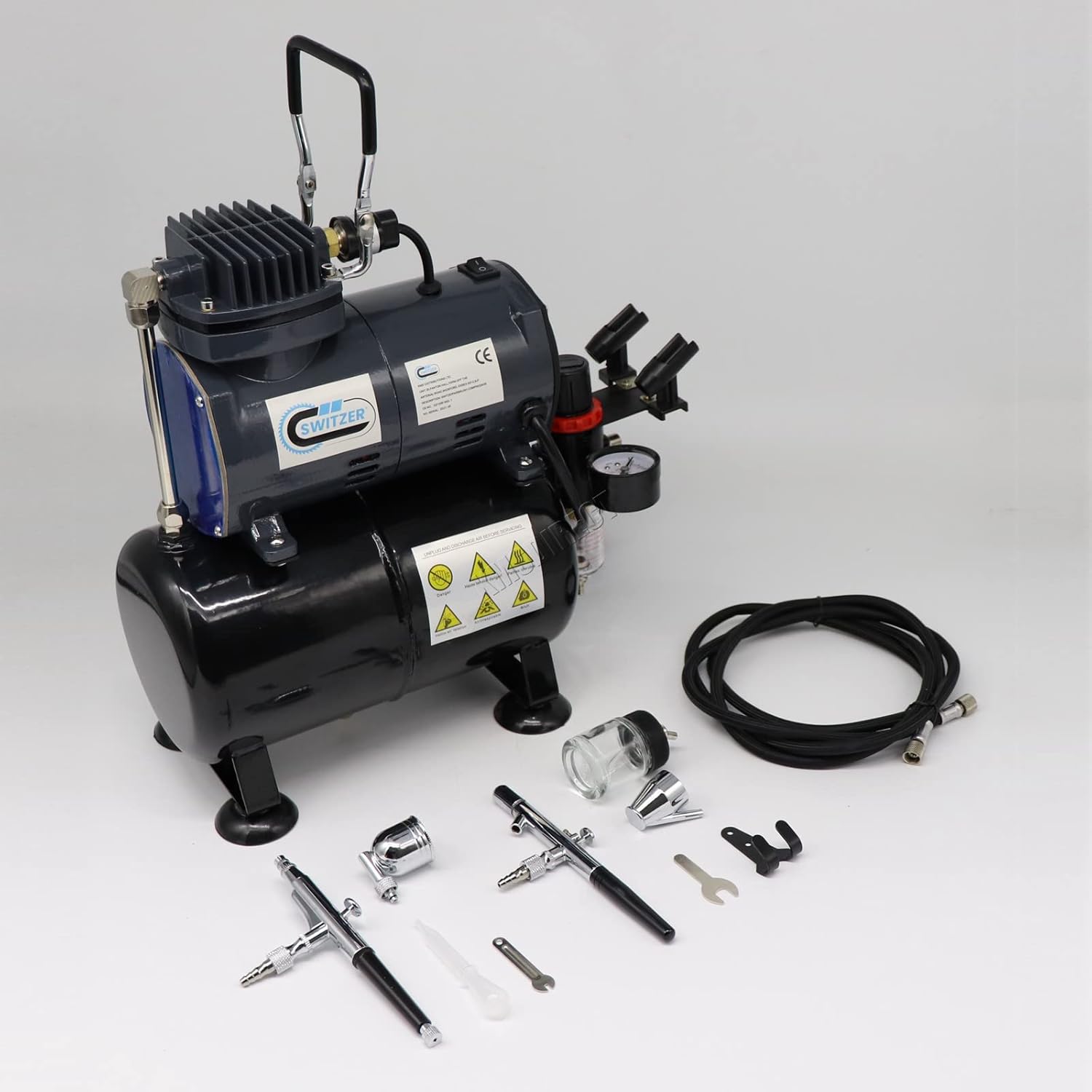 Thumbnail 6 de Airbrush Paint Kit AS186: 3L Tank, Two Double-Action Airbrushes & Quiet High-Pressure Compressor
