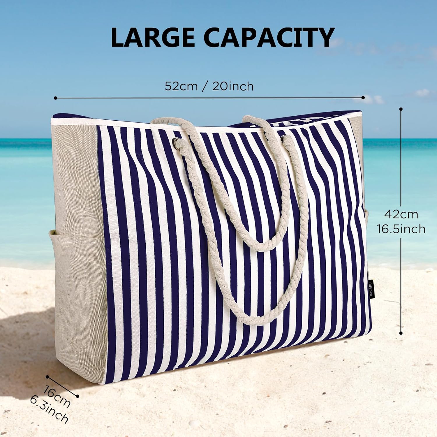 Thumbnail 3 de GAGAKU Sac de plage XXL pour femme – Grand sac de bain élégant et robuste