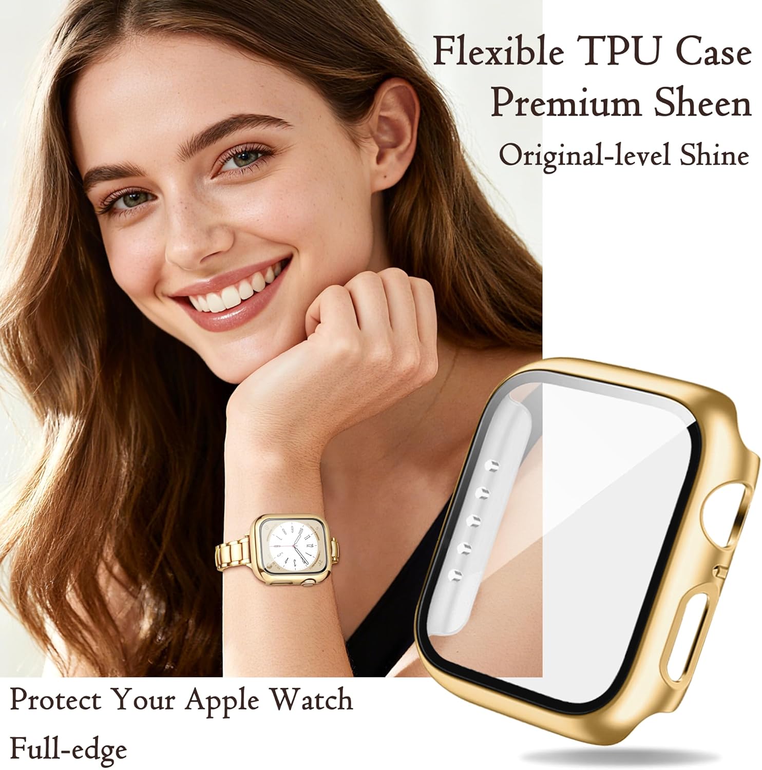 Thumbnail 1 de G-ficu Slim Stainless Steel Strap with Protective Case for Apple Watch (40mm/41mm/44mm)