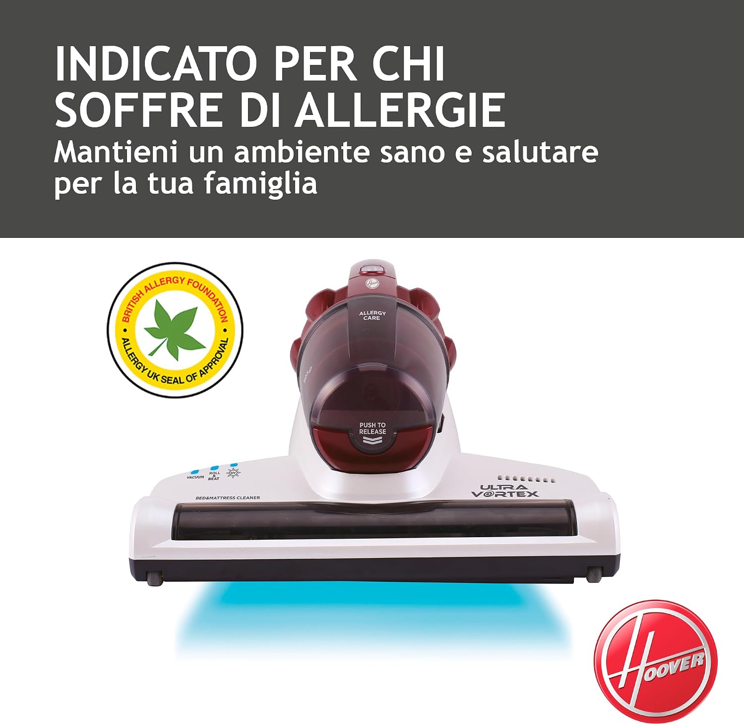 Detalle 2 de Hoover Ultra Vortex MBC500UV 500W Battimaterasso